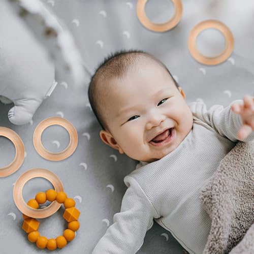 KALLORY Macrame Wooden Rings 80pcs Unfinished Solid Large Wooden Circle Round Ring Macrame Plant Hanger for DIY Craft Pendant Connectors Jewelry KALLORY