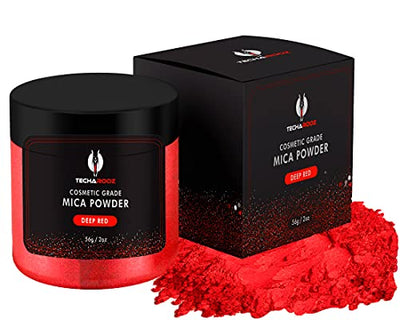 Deep Red Mica Powder for Epoxy Resin 56g / 2oz. Jar - TECHAROOZ 2 Tone Resin Dye Color Pigment Powder for Lip Gloss, Nails, Colorant for Slime Bath