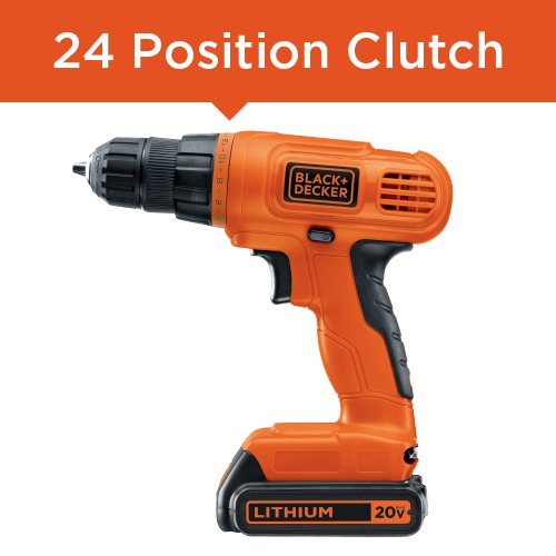 BLACK+DECKER 20V MAX* POWERCONNECT Cordless Drill Kit + 100 pc. Kit (BDC120VA100), Orange BLACK+DECKER