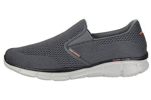 Skechers Men's Equalizer Double Play Slip-On Loafer,Charcoal/Orange,8 M US - WoodArtSupply