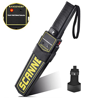 RANSENERS Handheld Metal Detector Wand,Security Wand,Safety Bars, Portable Adjustable Sound & Vibration Alerts, Detects Weapons Knivers Screw (High - WoodArtSupply