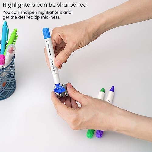ARTEZA Gel Highlighters & Black Pens Set, Pack of 24 with Sharpener, Smudge-Free, Essential Office and School Writing Supplies, for Bibles, Books, ARTEZA