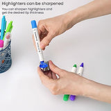 ARTEZA Gel Highlighters & Black Pens Set, Pack of 24 with Sharpener, Smudge-Free, Essential Office and School Writing Supplies, for Bibles, Books, ARTEZA