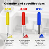 50PCS Replacement Blades Compatible with Cricut Explore Air 2/Air 3/Maker/Maker 3/Expression, 10PCS Fine Point Blades, 10PCS Deep Point Blade and Aleybloodes
