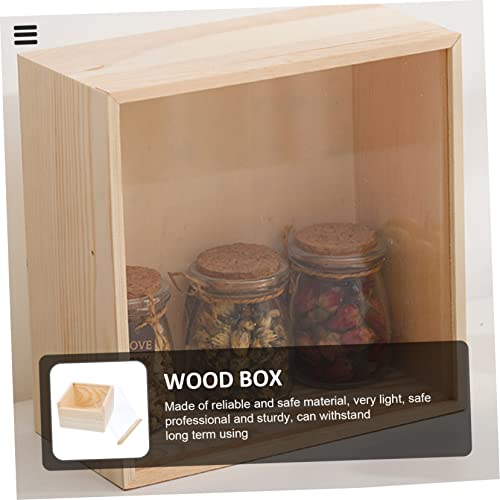 ABOOFAN 5pcs Box Storage Wooden Box Arts and Crafts for Adults Clear Keepsake Boxes with Lids Jewelry Gift Boxes for Earrings Unfinished Wooden Crate ABOOFAN