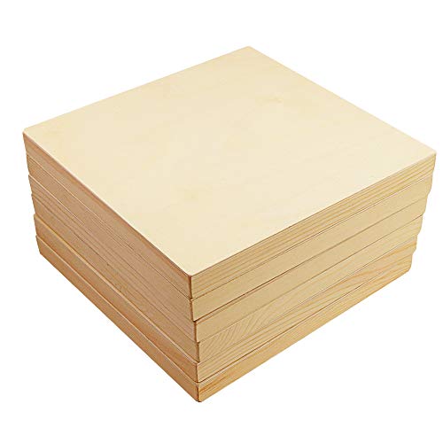 Owevvin 6 Pack 8 x 8 Inch Unfinished Wood Cradled - Wooden Canvas Panels Boards for Painting, Drawing and DIY Crafts Projects Owevvin