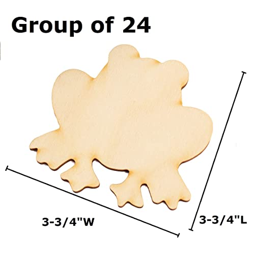 Pack of 24 Unfinished Wood Frog Cutouts by Factory Direct Craft - Blank Wooden Toad Shapes Like The Frogs The Princess Kissed for Wedding and - WoodArtSupply