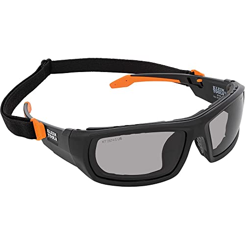 Klein Tools 60471 Safety Glasses, ANSI Z87.1+ Pro Full Frame Gasket Safety Glasses, Gray Lens, UV Protection, Anti-Fog, Scratch Resistant - WoodArtSupply