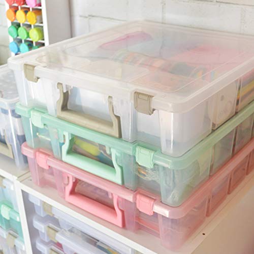 ArtBin 6955RJ Super Satchel 1-Compartment Box, Art & Craft Organizer, 1-Pack, Translucent Mint ArtBin