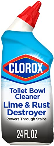 Clorox Toilet Bowl Cleaner Lime & Rust Destroyer, Automatic Toilet Bowl Cleaner, Healthcare Cleaning and Industrial Cleaning, 24 Ounces (Packaging Clorox