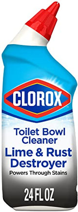 Clorox Toilet Bowl Cleaner Lime & Rust Destroyer, Automatic Toilet Bowl Cleaner, Healthcare Cleaning and Industrial Cleaning, 24 Ounces (Packaging Clorox