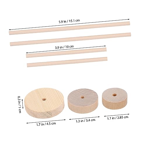 LALAFINA 1 Set Treaded Wheels Wood Wheels Crafts Wheels Wood Pendants Gear Slices Wheels and Axles Wood Wire Wheel Wood DIY Car Craft Wheels Spoked LALAFINA