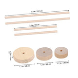 LALAFINA 1 Set Treaded Wheels Wood Wheels Crafts Wheels Wood Pendants Gear Slices Wheels and Axles Wood Wire Wheel Wood DIY Car Craft Wheels Spoked LALAFINA