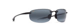 Maui Jim Men's and Women's Hookipa Polarized Rimless Sunglasses, Gloss Black/Neutral Grey, Large Maui Jim