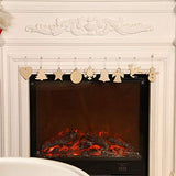 Tatuo 120 Pieces Unfinished Wooden Ornaments Christmas Wood Ornaments Hanging Embellishments Crafts for DIY, Christmas Hanging Decoration in 10 Tatuo