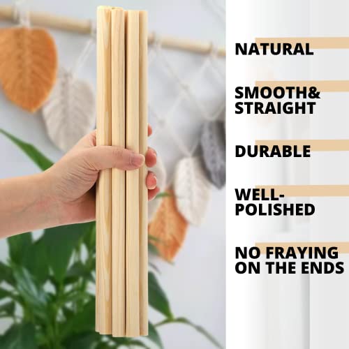 Pack of 4 Dowel Rods 12 Inch Unfinished Wood for Crafting 3/4 Inches Wood Craft Sticks Wooden Dowels for Crafts Bamboo Wood Rod Bamboo Wood Sticks YARRD