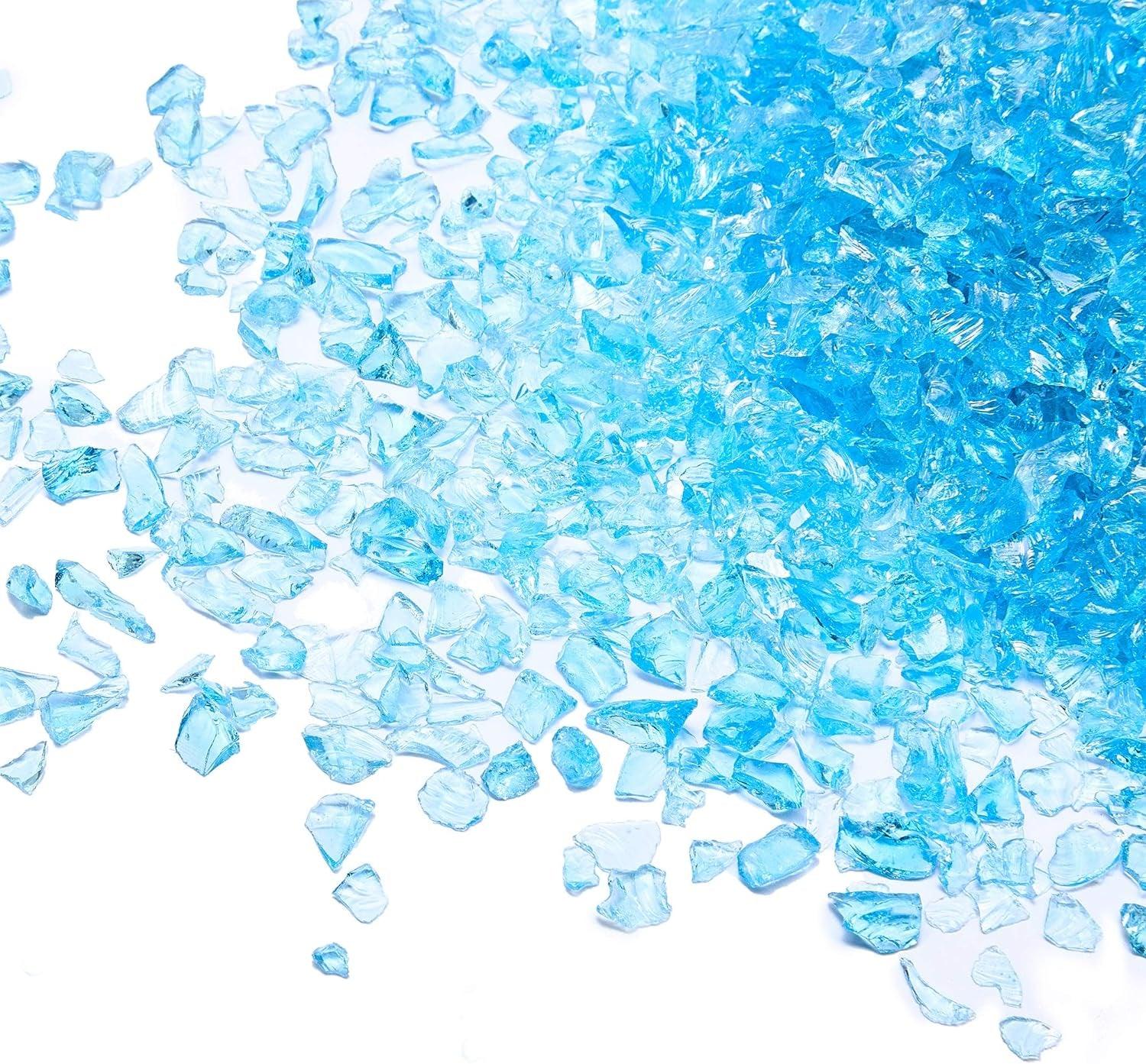High Luster Crushed Glass, Broken Glass, Glass Gems Chips for DIY Resin Art Epoxy Crafts, Nail Art, Geode Painting, 1-3Mm(200G) (Ocean Blue) - WoodArtSupply