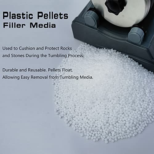 4.5 LBS Rock Tumbler Grit Media Complete Kit -Inculde 4 Steps Grits + Plastic Pellets + Ceramic Filler Media, Compatible with Any Brand Tumbler, Rock HDongany