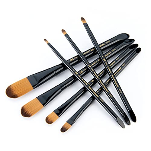 Majestic Royal & Langnickel Filbert and Oval Wash Artist Brush Set, 7-Piece Majestic
