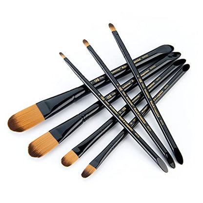 Majestic Royal & Langnickel Filbert and Oval Wash Artist Brush Set, 7-Piece - WoodArtSupply