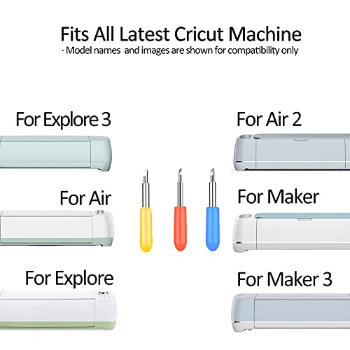 Blades for Cricut Explore 3/Air 2/Air/Maker 3/Maker, 40 Pack Replacement for Cutting Machine (20 Standard Fine Point,10 Shalow,10 Deep Cut Blades) Arisll