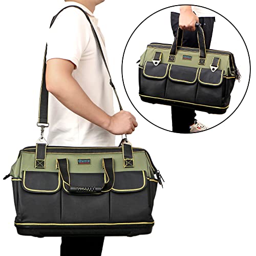 Tool Bag, Ounic 20 Inch Large Heavy Duty With Wide Mouth and Waterproof Strong Molded Base tool Organizer with Adjustable Shoulder Strap Specially