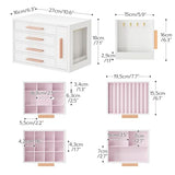 HOOBRO Jewelry Box for Women, Wooden Jewelry Organizer with Transparent Window, 4-Layer Jewelry Organizer Box, Jewelry Holder Organizer for Earrings, HOOBRO