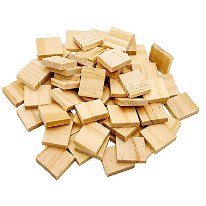 MYYZMY 400 Pcs Wood Blank Letter Tiles, 0.8 x 0.7 Inch Unfinished Blank Wood Squares for DIY Craft, Decoration, Laser Engraving Carving