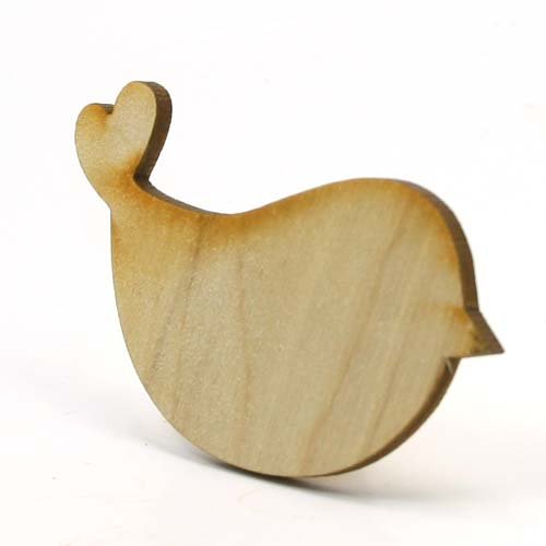 Mylittlewoodshop Pkg of 6 - Love Bird - 3 inches by 2 inches and 1/8 inch Thick Unfinished Wood (LC-BIRD01-6) - WoodArtSupply