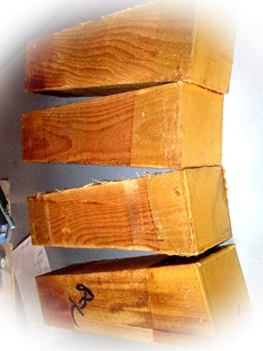 New Four (4) Beautiful Beech Turning Blanks Lumber Wood Lathe Carve 3 X 3 X 12" Craft Wood Kit Set Supplies MON-1300TO