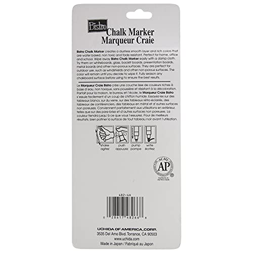 Uchida of America Uchida, 482-4H, 4 Piece, Bistro Fine Line Chalk Marker Set, Fluorescent Colors UCHIDA