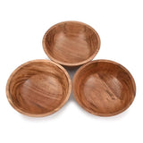 NIRMAN Bowl Set Acacia Wood for Kitchen Bowls for Entertaining Small Snack Bowls Set Kitchen Counter, Candy Bowl Bowls, Wooden Bowls for Décor (6" x NIRMAN