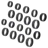 UNICRAFTALE 18Pcs Black Stainless Steel Plain Band Ring 9 Sizes Laser Inscription Blank Finger Ring Metal Hypoallergenic Wedding Classical Ring for UNICRAFTALE