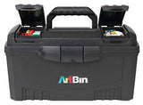 ArtBin 6918AB Twin Top 17 inch Supply Box, Portable Art & Craft Supply Organizer with Handle, [1] Plastic Storage Case, Black ArtBin