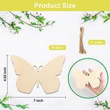 Large Size 7" Wooden Spring Ornaments to Paint, Butterfly Wooden DIY Blank Unfinished Round Wood Discs Ornament for Crafts Hanging Decorations(10PCS) Sophena