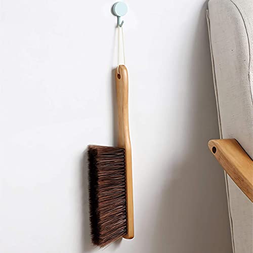 Counter Duster with Wood Handle, Hand Broom,Wood Block Hand Brush,Horse Hair Brush Broom Dust Brush Bench Woodworking Brush-Brushes Used for Counter, HOLIBIC