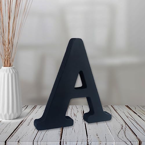 AOCEAN 4 inch Black Wood Letters Unfinished Wood Letters for Halloween Decorative Standing Letters Slices Sign Board Decoration for Craft Home Party AOCEAN