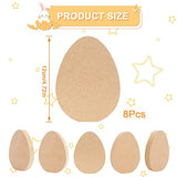 Whaline 8Pcs Easter Egg Wooden Cutouts Unfinished Easter Egg Shaped Table Wooden Signs Craft Easter Egg Wood Slice Ornament for Easter Spring Home Whaline