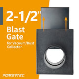 POWERTEC 70133-P2 2-1/2-Inch Blast Gate for for Dust Collector, Dust Collection Fittings, 2 PK POWERTEC