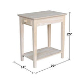International Concepts Narrow End Table, Unfinished IC International Concepts