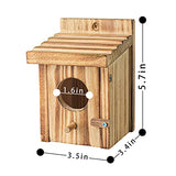 Humming Bird Houses for Outdoor Hanging Small Bird Nesting Box - Wood Nest for Robin, Hummingbird, Parakeet, Bluebird - Perch House for Outdoors NATUREYLWL