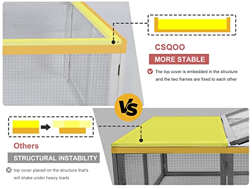 Chicken Coop Extension, Foldable Chicken Coop House Chicken Cage Wooden, Chicken House Large Rabbit Enclosure Duck House Assembly Free (White) - WoodArtSupply