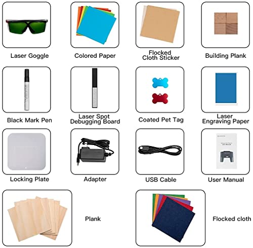 Comgrow Laser Engraving Machine for Dog Tag Metal Wood Silicone,Portable Desktop Laser Engraver Machine Tumblers Leather Glass Acrylic Comgrow