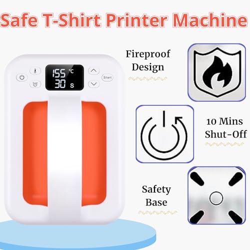 Heat Press Machine For T Shirts, 7" × 5" Portable Mini Heat Press Fast Even Heat, Easy Press T Shirt Printer Machine for HTV Vinyl and Heat Transfer - WoodArtSupply