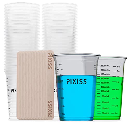 Disposable Epoxy Resin Mixing Cups with Measurements (20-Pack) Pixiss Mixing Cups for Epoxy Resin, Epoxy Mixing Containers, Epoxy Cups For Epoxy - WoodArtSupply