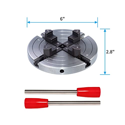 DEEFIINE 6 Inch Wood Lathe Chuck Set 1" x 8 tpi, Self Centering 4 Jaw Wood Turning Chuck - WoodArtSupply