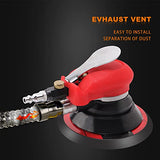 ZFE Random Orbital Sander 5" & 6" Pneumatic Palm Sander with Extra 5" Backing Plate, Sponge Polishing Pads, Sandpapers Low Vibration and Heavy Duty ZFE