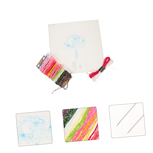 VILLCASE 4 Sets Cross Stitch Plant Embroidery Beginner Kit Kits Ring Accessories Unfinished Embroidery Decor Embroidery Kit Stitching Supply Toolkit VILLCASE