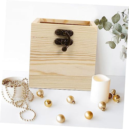 BESTOYARD 2 Pcs Wooden Box with Glass Lid Jewelry Container Earring Display Holder Glass Jewelry Keepsake Candy Necklace Case Unfinished Wooden Chest