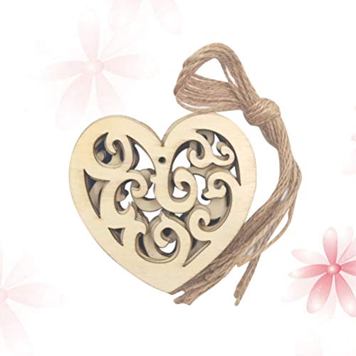 Healifty 10PC Unfinished Wood Cutouts Unfinished Wood Shapes Heart Shaped Wood Unfinished Wood Slices Wood Log Discs Wood Heart Confetti Heart Wood Healifty